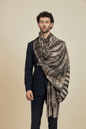 Pashtush India Mens scarf and Stoles Pashtush Mens Bamboo Scarf, Woven Paisley Soft And Natural, Black