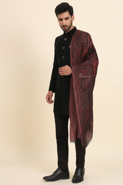 Pashtush India Mens Scarves Stoles and Mufflers Pashtush Mens Bamboo Stole, Antique Woven Design Design, Multicolour