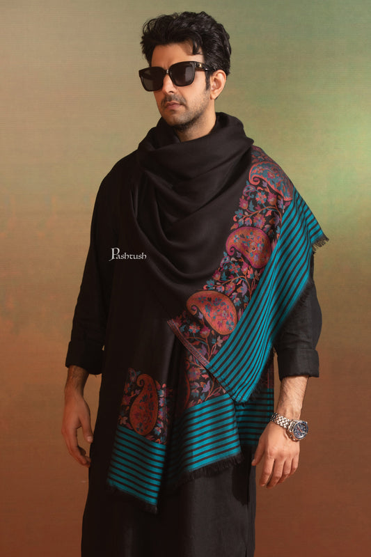 Pashtush India Mens Scarves Stoles and Mufflers Pashtush Mens Bamboo Stole, Ethnic Palla, Woven Design, Rust