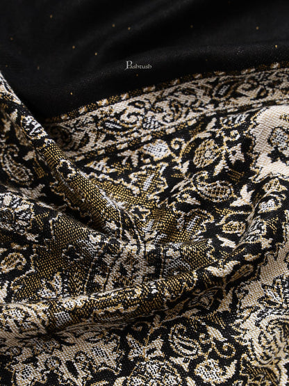 Pashtush India Mens Scarves Stoles and Mufflers Pashtush mens Bamboo stole, jacquard design, Black
