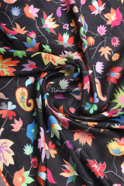 Pashtush India Mens Scarves Stoles and Mufflers Pashtush Mens Bamboo Stole, Paisley  Design, Black