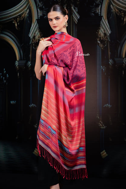 Pashtush India womens scarf and Stoles Pashtush Mens Bamboo Stole, Woven Stripes  Design, Multicolour