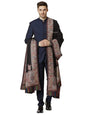 Pashtush India 127x254 Pashtush Mens Black Shawl, With Palle-dar Kaani Weave, Fine Wool, Full Size