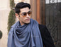 Pashtush India 70x200 Pashtush Womens Cashmere & Wool Scarf, Bul-bul Weave, Yale Blue