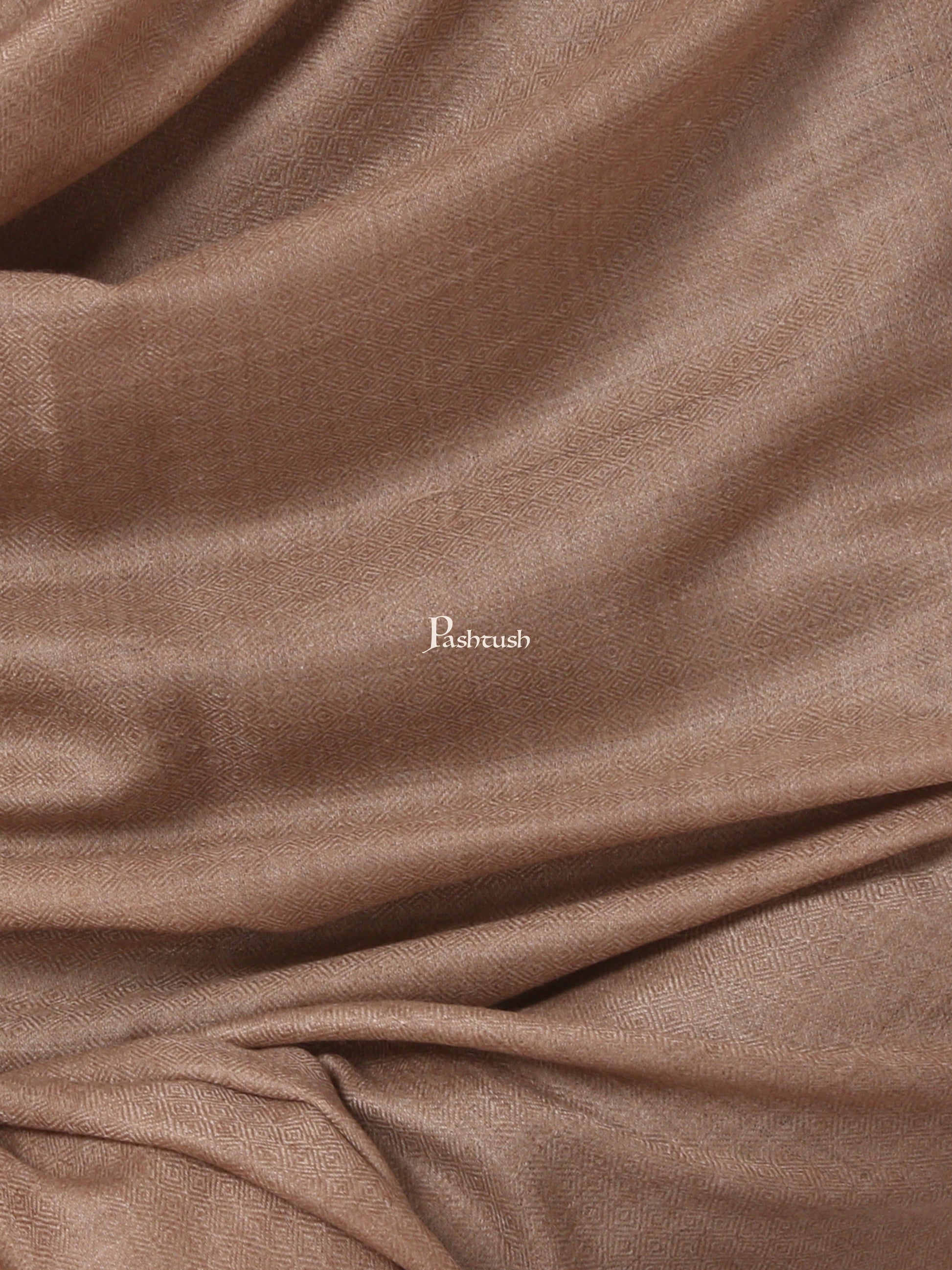 Pashtush India Mens Shawls Gents Shawl Pashtush Mens Diamond Weave Shawl, Fine Wool, Medium Size, Taupe