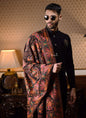 Pashtush India 100x200 Pashtush Mens Embroidered Jamawar Stole, Fine Wool, Soft and Warm