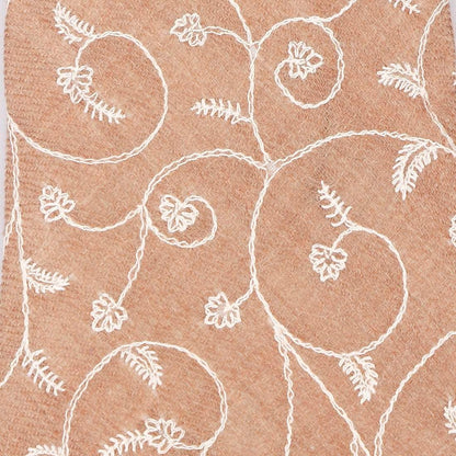 Pashtush Shawl Store Tie Pashtush Mens Embroidered Necktie, Pashmina and Wool, Paisley Design, Free Size, Taupe