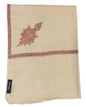 Pashtush Mens Embroidery Shawl, Thick Wool Shawls, 100% Handmade Embroidery, Woolmark, Sahara