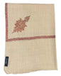 Pashtush Mens Embroidery Shawl, Thick Wool Shawls, 100% Handmade Embroidery, Woolmark, Sahara