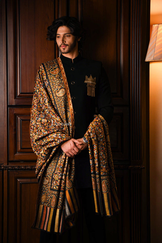Pashtush India Mens Shawls Gents Shawl Pashtush Mens Ethnic Shawl, Mens Lohi , Full Size, Fine Wool