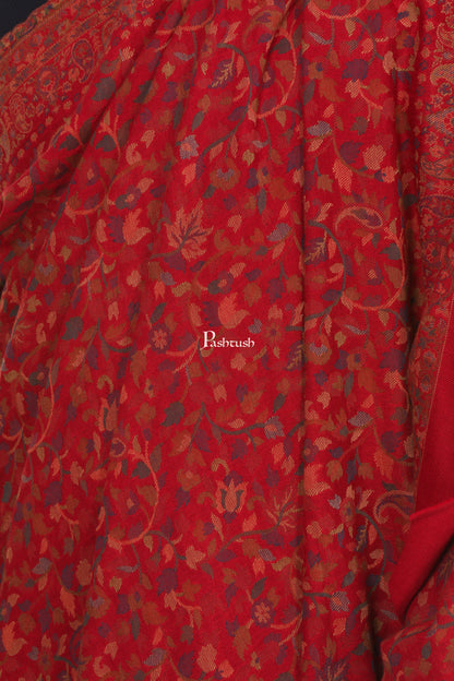 Pashtush India Mens Shawls Gents Shawl Pashtush Mens Ethnic Shawl, Mens Lohi, Full Size, Fine Wool, Maroon