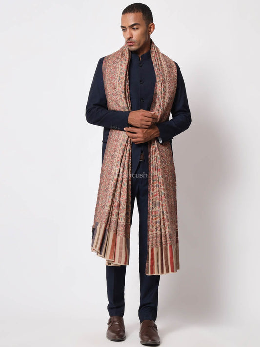 Pashtush India Mens Shawls Gents Shawl Pashtush Mens Ethnic Shawl, Mens Lohi, Full Size, Fine Wool, Musk