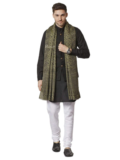 Pashtush India 70x200 Pashtush Mens Ethnic Weave Stole, Fine Wool