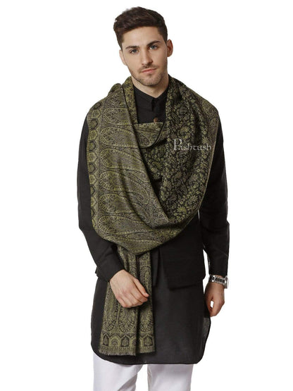 Pashtush India 70x200 Pashtush Mens Ethnic Weave Stole, Fine Wool