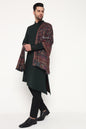 Pashtush India Mens Scarves Stoles and Mufflers Pashtush Mens Ethnic Weave Stole, Woven Design, Black