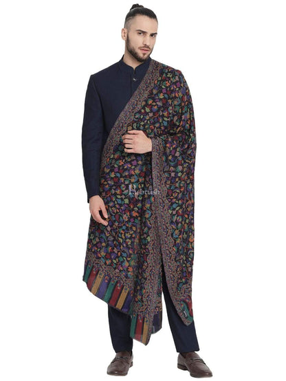 Pashtush India 100x200 Pashtush Mens Extra Fine Soft Ethnic Weave Stole, Fine Wool