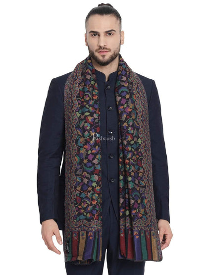 Pashtush India 100x200 Pashtush Mens Extra Fine Soft Ethnic Weave Stole, Fine Wool