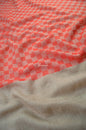 Pashtush India Mens Scarves Stoles and Mufflers Pashtush Mens Extra Fine Wool Reversible Stole, Checkered Design, Deep Orange