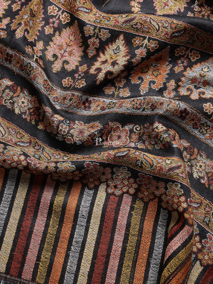 Pashtush India Mens Shawls Gents Shawl Pashtush mens Extra Fine Wool shawl, Ethnic design, Black