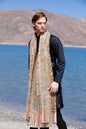 Pashtush India Mens Shawls Gents Shawl Pashtush Mens Extra Fine Wool Shawl, Ethnic Weave Design, Beige