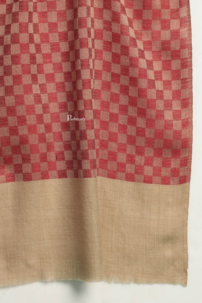Pashtush India Mens Scarves Stoles and Mufflers Pashtush Mens Extra Fine Wool Stole, Checkered Design, Maroon
