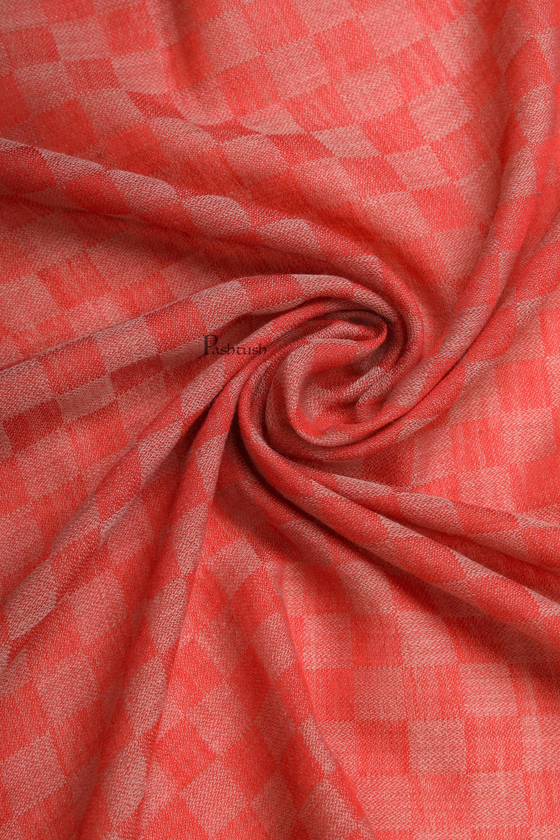 Pashtush India Mens Scarves Stoles and Mufflers Pashtush Mens Extra Fine Wool Stole, Checkered Design, Red