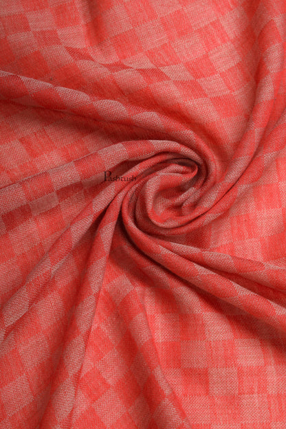 Pashtush India Mens Scarves Stoles and Mufflers Pashtush Mens Extra Fine Wool Stole, Checkered Design, Red