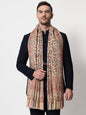 Pashtush India Mens Scarves Stoles and Mufflers Pashtush mens Extra Fine Wool stole, ethnic motifs design, Beige
