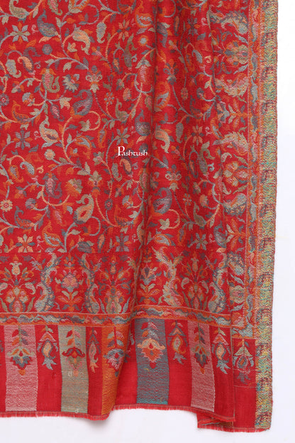 Pashtush India Mens Scarves Stoles and Mufflers Pashtush Mens Extra Fine Wool Stole, Paisley Design, Maroon