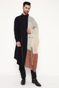Pashtush India Mens Scarves Stoles and Mufflers Pashtush Mens Extra Fine Wool Stole, Paisley Palla Design, Beige