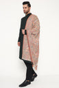 Pashtush India Mens Scarves Stoles and Mufflers Pashtush Mens Extra Fine Wool Stole, Paisley Weave Design, Beige
