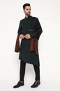 Pashtush India Mens Scarves Stoles and Mufflers Pashtush Mens Extra Fine Wool Stole, Pasiley Palla Design, Black