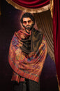 Pashtush India Mens Scarves Stoles and Mufflers Pashtush Mens Extra Fine Wool Stole, Twilight Design, Reversible, Multicolour