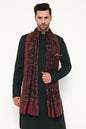 Pashtush India Mens Scarves Stoles and Mufflers Pashtush Mens Extra Soft Bamboo Stole, Paisley Weave Design, Blue