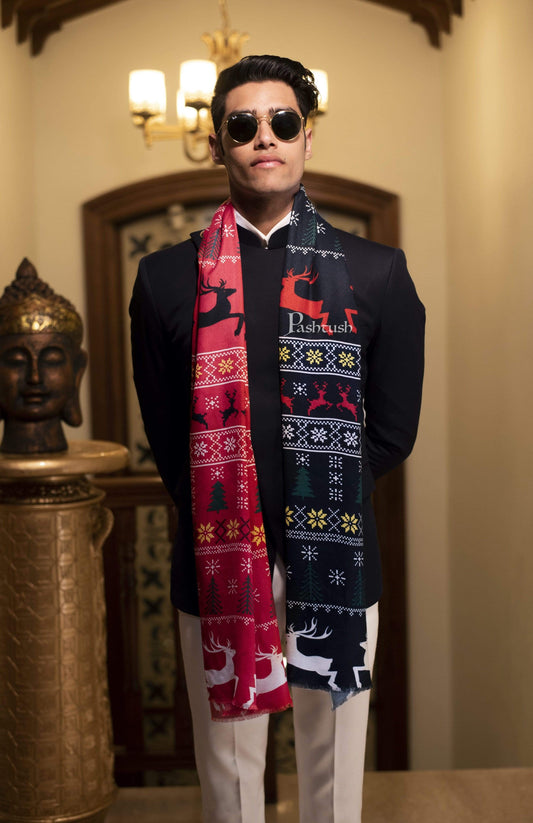 Pashtush India 70x200 Pashtush Mens Extra Soft, Printed Bamboo Scarf