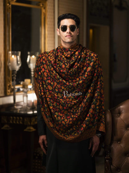 Pashtush India 100x200 Pashtush Mens Extra Fine Soft Kaani Weave Stole, Fine Wool