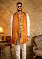 Pashtush India 100x200 Pashtush Mens Faux Pashmina Kaani Weave Shawl, Kashmiri Mustard