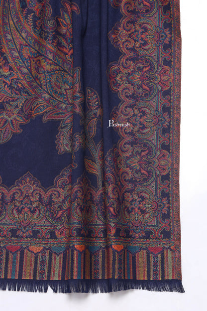 Pashtush India Mens Scarves Stoles and Mufflers Pashtush Mens Faux Pashmina Stole, Ambi Design, Blue