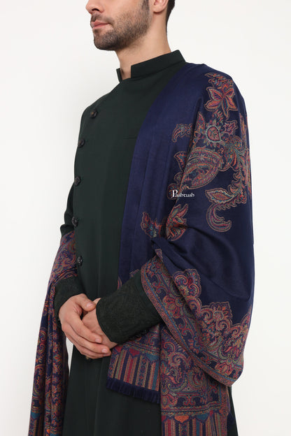 Pashtush India Mens Scarves Stoles and Mufflers Pashtush Mens Faux Pashmina Stole, Ambi Design, Blue