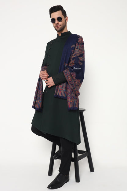 Pashtush India Mens Scarves Stoles and Mufflers Pashtush Mens Faux Pashmina Stole, Ambi Design, Blue