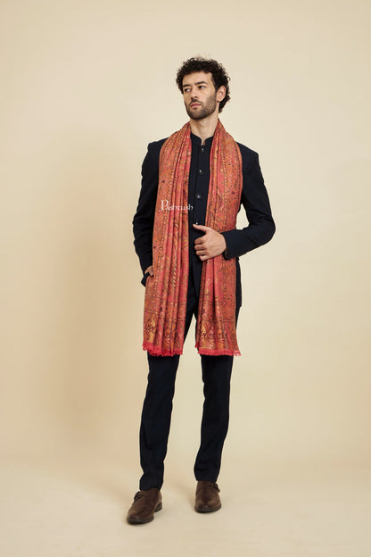 Pashtush India Mens Scarves Stoles and Mufflers Pashtush Mens Faux Pashmina Stole,  Design, Rose
