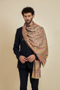 Pashtush India Mens Scarves Stoles and Mufflers Pashtush Mens Faux Pashmina Stole, Ethnic Design, Beige