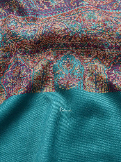 Pashtush India Mens Scarves Stoles and Mufflers Pashtush mens Faux Pashmina stole, jacquard design, Blue