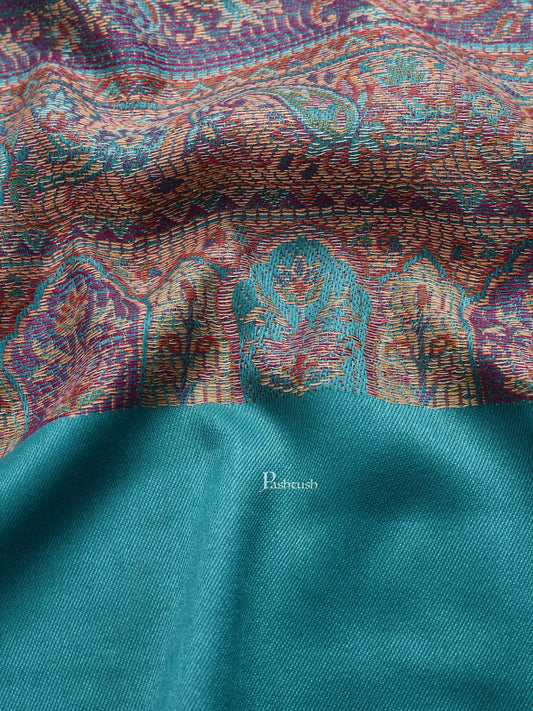 Pashtush India Mens Scarves Stoles and Mufflers Pashtush mens Faux Pashmina stole, jacquard design, Blue
