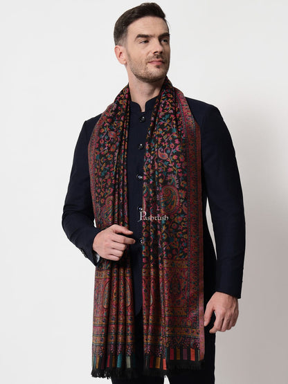 Pashtush India Mens Shawls Gents Shawl Pashtush mens faux pashmina stole, kaani design, Multicolour