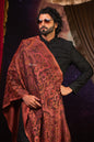 Pashtush India Mens Scarves Stoles and Mufflers Pashtush Mens Faux Pashmina Stole, Paisley Weave Design, Espresso Brown
