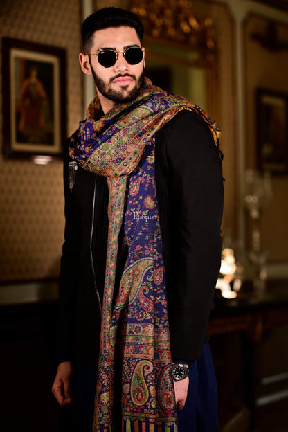 Pashtush India 100x200 Pashtush Mens Faux Pashmina Woven Design Kaani Shawl, Red