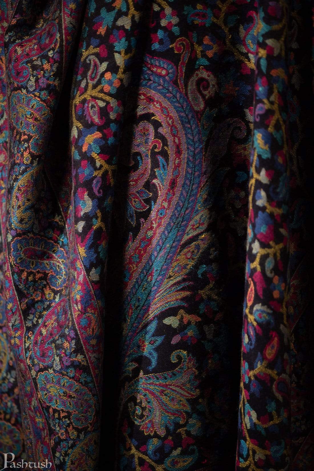 Pashtush Mens Fine Soft Ethnic Stole Multi Blue