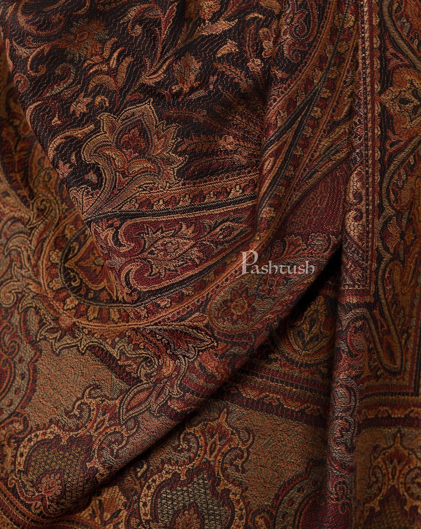 Pashtush India 70x200 Pashtush Mens fine Soft Ethnic Stole, Black