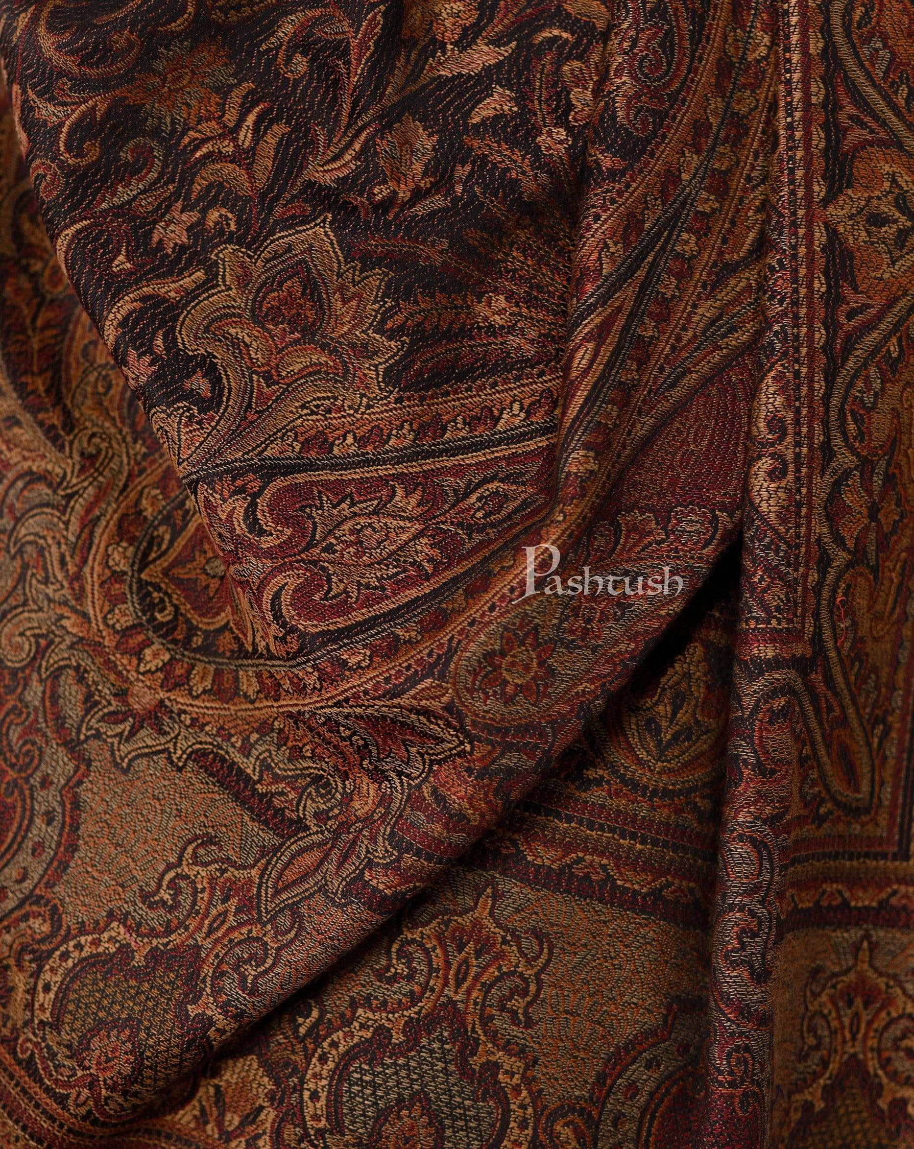 Pashtush India 70x200 Pashtush Mens fine Soft Ethnic Stole, Black